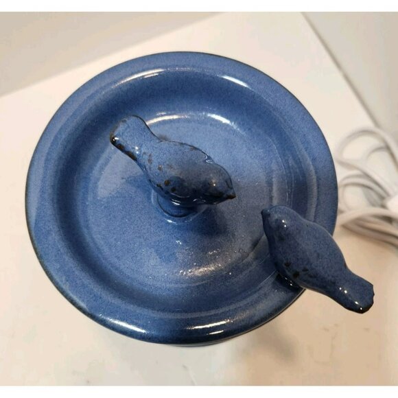 Ceramic Blue with Bird Bath and Birds Wax Melts Aromatherpy Warmer - Picture 3 of 13